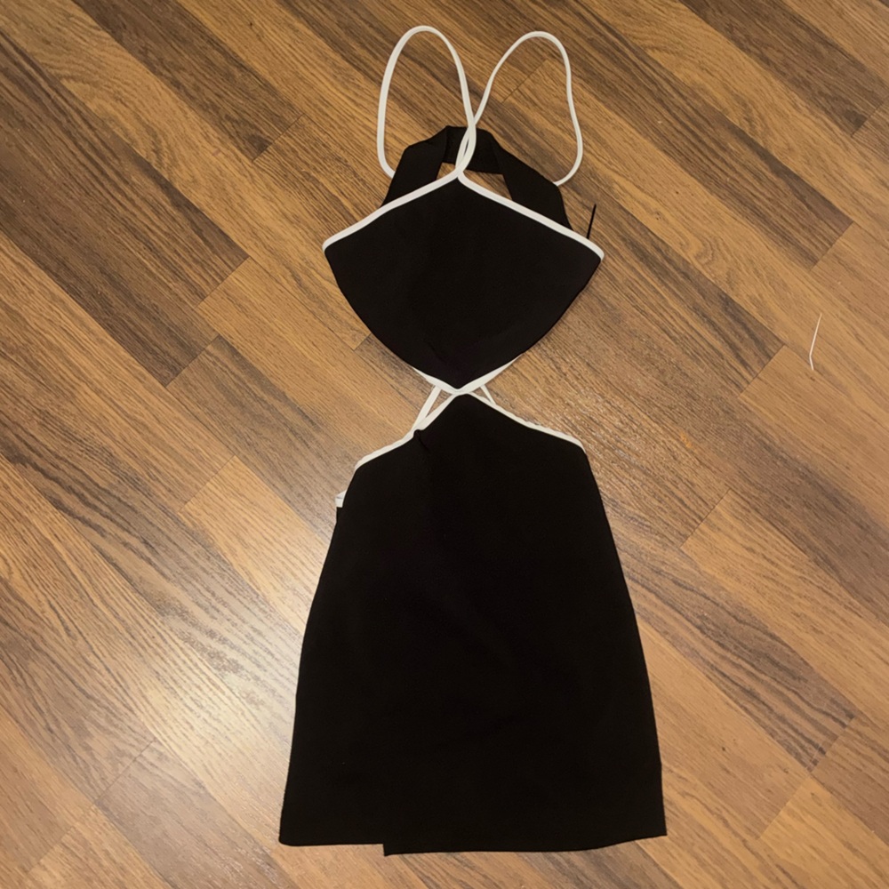 Zara Black and White Halter Dress